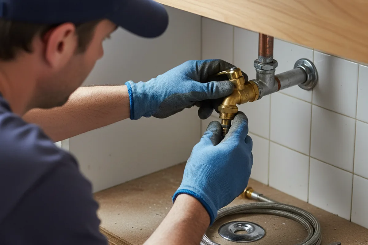 Shutoff valve and fitting work during Well Pump Repair in Valley City